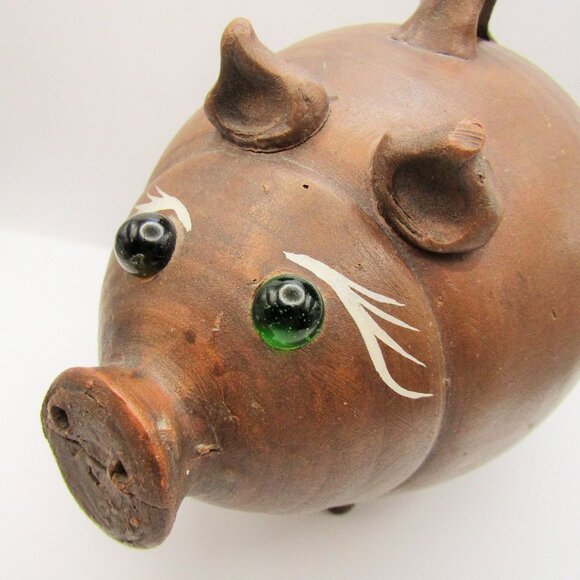 Vintage Mexican Pottery Piggy Bank - Picture 5 of 15